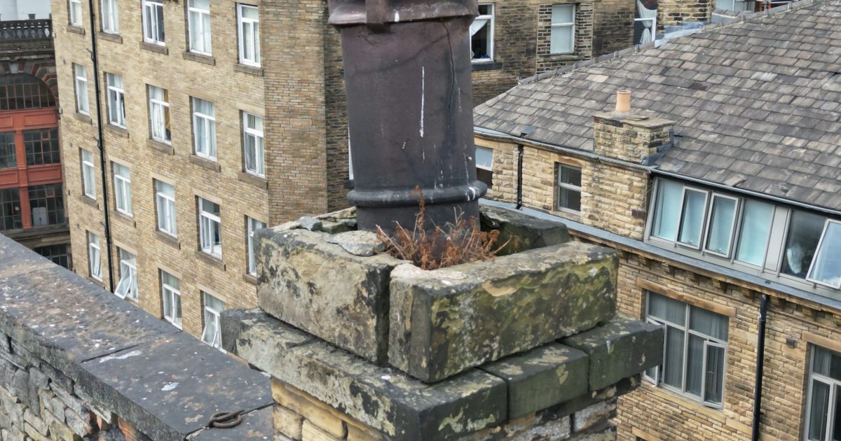 Damaged chimney