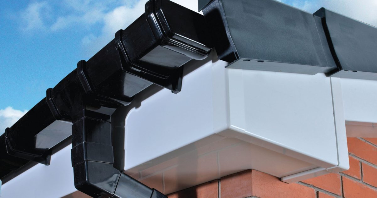 white fascias with black gutters